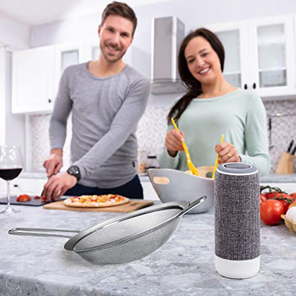 Walfos 6.95 Inch Fine Mesh Strainers, Premium Stainless Steel Colanders and Sifters, with Reinforced Frame and Sturdy Handle, Perfect for Sift, Strain, Drain and Rinse Vegetables, Pastas and Tea - style: 6.95" Medium Strainer