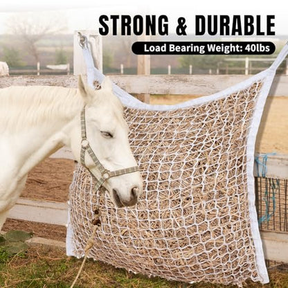 Slow Feed Hay Nets for Horses, Large Capacity Hay Bags, 4 Pack - size: 4PCS-White