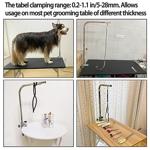 Pet Grooming Table Arms Clamp Metal, Heavy Duty Aluminium Alloy Dog Cat Hair Cut Holder Accessories Fixture Fixation (Inner Dia 22 * 22mm) - size: 0.2~1.1 In