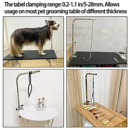 Pet Grooming Table Arms Clamp Metal, Heavy Duty Aluminium Alloy Dog Cat Hair Cut Holder Accessories Fixture Fixation (Inner Dia 22 * 22mm) - size: 0.2~1.1 In