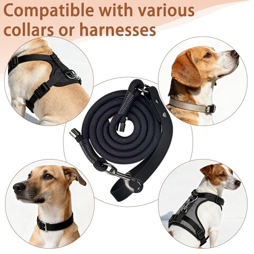 FOVRLZSE 5FT Heavy Duty Dog Leash, Large Medium Dogs, Black - color: BLACK