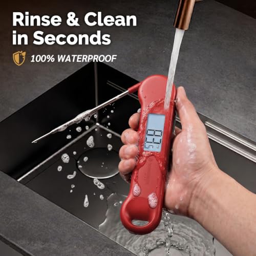 0.5 Sec Instant Read Grill Meat Thermometer Digital Food Cooking BBQ, Red - color: Red