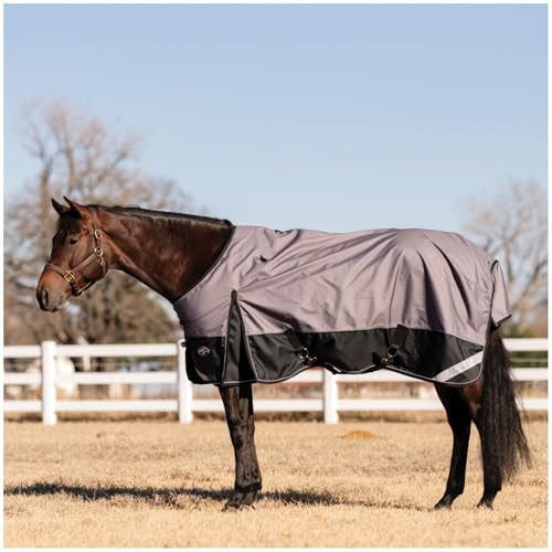 PROFESSIONAL'S CHOICE 1200D Ripstop Horse Turnout Rain Sheet - color: Charcoal, size: 68"