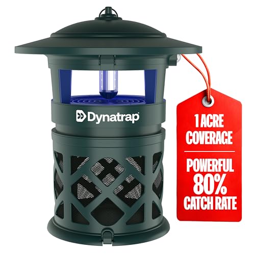 DynaTrap DT2030-GRSR Fly Traps Outdoor - Mosquito & Flying Insect Killer for 1 Acre – Kills Flies, Gnats, Wasps - Bug Zapper Alternative - Green - style: 1 Acre Green Trap