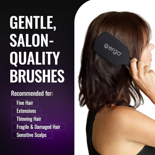 ERGO Super Gentle Large Paddle Brush for Blow Drying - Hair Brushes for Women with Thick or Thin Hair - Dual Hairbrush for Women - Detangler Hair Brush - Gently Detangles Curly or Wet Hair - ERG1000 - style: ERG1000 (Large Paddle)