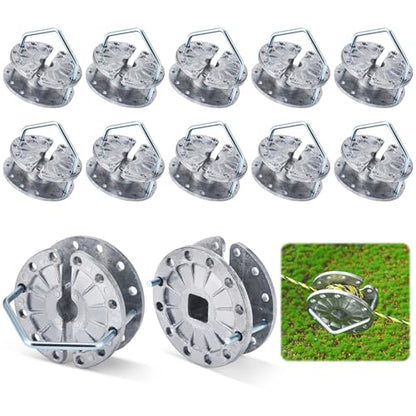12 Pcs Fence Tightener Electric Wire Tensioner with 4mm Galvanized Pin, Heavy Duty Aluminum Rapid Inline Ratchet Strainer for Farm Ranch Orchard Post Repair