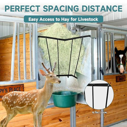 Corner Hay Rack Carbon Steel Hay Feeder Blanket Holder 23.3 x 13.2 x 21.7In Wall Mounted Hay Rack Hay Feeder for Horses Goats Farm Indoor and Outdoor Use