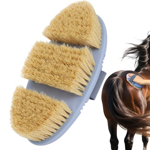 Flexible Sisal Horse Brush for Grooming Body Stiff Dandy Brush | Sisal Bristles,TPR Brush Back,Horse Grooming Brush for Cleaning,Effectively Removes Dust&Mud&Dirt;Gentle on Horse Skin - color: Sisal
