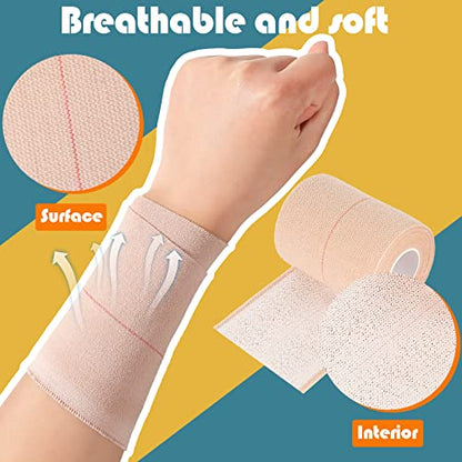 BBTO 4 Rolls Elastic Adhesive Tape Bandage, 5 Yard, 3 Inch - size: 3 Inch in Width