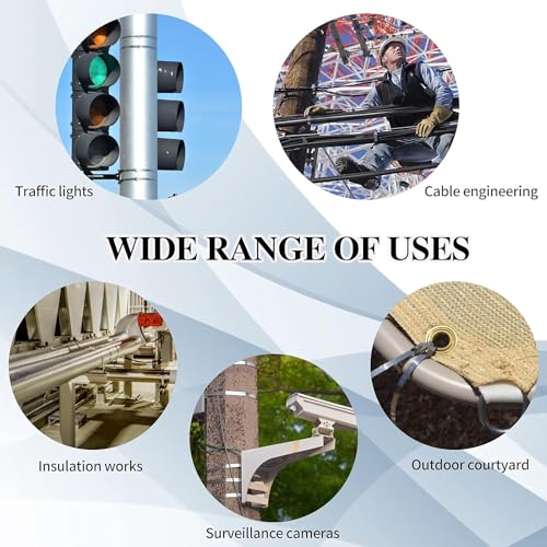 Idong Metal tie wrap Gun kit,Stainless Steel Cable Tie Gun and 100PCS 4.6 x 270mm Stainless Steel Cable Ties,Zip Tie Tool,Cable Tie Gun