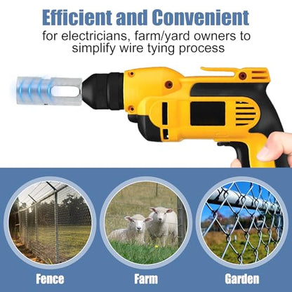 9 Gauge+11 Gauge Drill Chuck Tool EZ Twist Ties for Chain Link Fence Ties | Easy Twist Fence Ties Tool for Chain Link Wire,EZ Twist Tool 9 or 11 Gauge Drill Chuck Tool Fit 3/8" - style: 9 Gauge + 11 Gauge