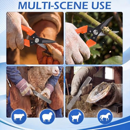 8Pcs 8" Farrier Tool Kit, Hoof Rasp Nipper Trimmer Brush Calf Sling - style: Complete Hoof Care Kit
