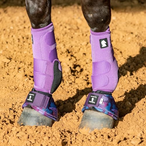 Classic Equine Dyno Turn Bell Boots - color: Purple Camo, size: Large