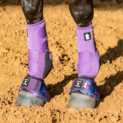 Classic Equine Dyno Turn Bell Boots - color: Purple Camo, size: Medium