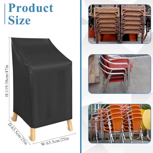 SHENLIU Chair Covers for Outdoor Waterproof 2 Pack, Lawn Chair Covers