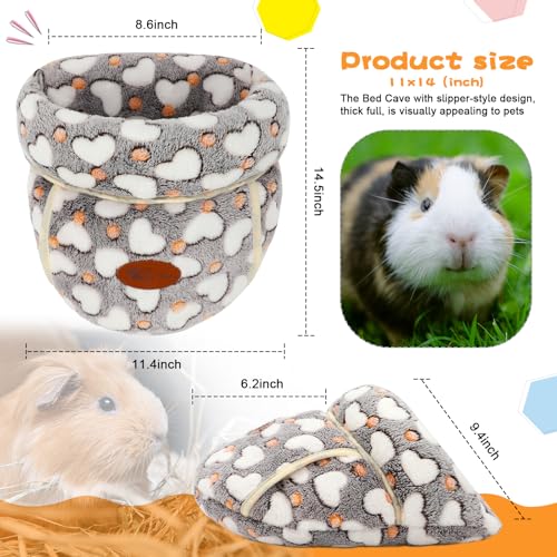 YUEPET Guinea Pig Bed Cuddle Cave, Warm Fleece Hideout, White Heart - color: White Heart, size: 1PCS