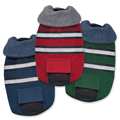 Casual Canine Fleece-Lined Reflective Dog Jacket for Safety, Red, Small - color: Red, size: Small