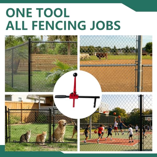 Chain Link Fence Stretcher Tool, Ratcheting Wire Fence Tightener - color: Red, size: 3 Inch