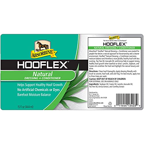Absorbine Hooflex All Natural Horse Hoof Dressing & Conditioner, 15 fl oz