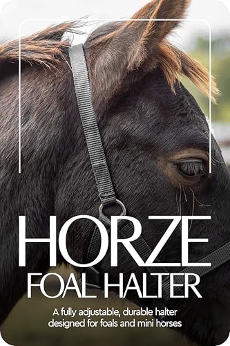 HORZE Adjustable Mini Horse Halter, Nylon Design for Foals, Colts, Fillies - color: Black