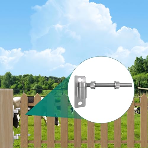 Heavy Duty J Bolt Gate Hinge, 304 Stainless Steel Gate Hinge, One-piece Heavy Duty 5/8" Pin, 4-Pack Wall-Mounted for Farm Gates, Wooden Fences, Load-Bearing up to 600 lbs