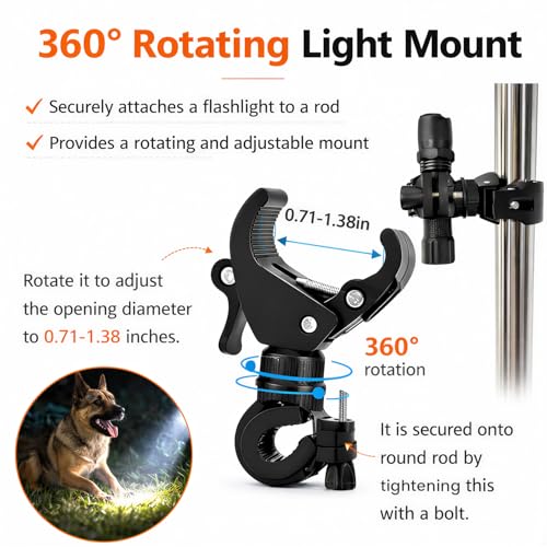 Animal Catch Pole Control Tool – 60"-92" Adjustable Noose Pole Animal Control Kit for Dogs, Feral Cats & Medium Wildlife Handling with Safety Accessories