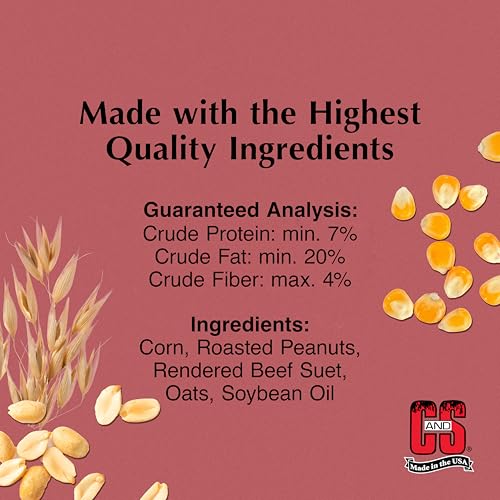 C&S Peanut Suet Nuggets, Bird Suet for Woodpeckers, 8 Pound (Pack of 1) - size: 8 Pound (Pack of 1)