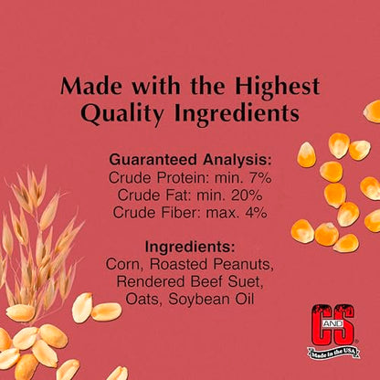 C&S Peanut Flavor Suet Nuggets, Bird Suet for Woodpeckers, 27 Ounces - size: 1.69 Pound (Pack of 1)