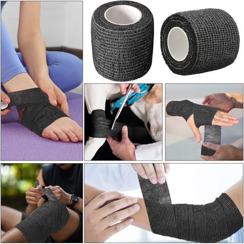 Treela 36 Pcs Self Adherent Bandage 2" X 5 Yard Wrap Breathable - color: Black, size: 2" X 5 Yard