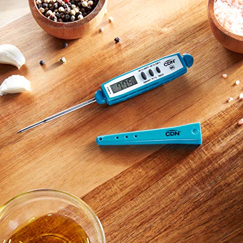 CDN ProAccurate® Instant Read Digital Pocket Thermometer for Meat, Cooking with 2.5mm Reduced Tip, Stainless Steel Stem, Fast Accurate Readings, Blue (DT450-B) - color: Blue