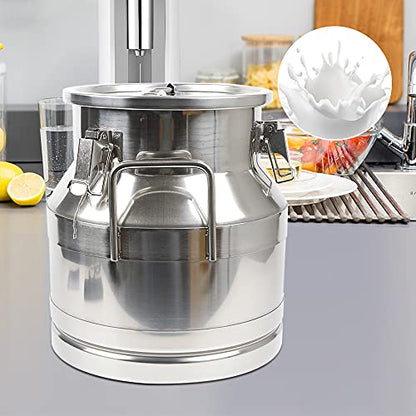 12L 3.16 Gallon Milk Can Stainless Steel Milk Bucket Wine Pail Bucket Versatile Milk Can Wine Bucket Liquid Storage Milk Transport Can Tote Jug with Sealed Lid Heavy Duty and Carry Handle - size: 12L 3.16 Gallon