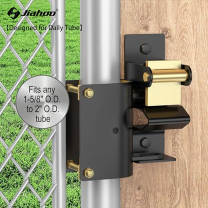 JIAHOO One Way Farm Gate Latch, Heavy Duty Gate Latches for Metal Tube Gate | 1 Way Lockable Livestock Gate Latch Hardware, For Cattle Gate Horse Corrals, Ranches, Pastures, Pet Cages - style: One Way Latch