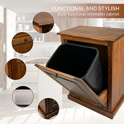 Peaceful Classics Wooden Tilt Out Trash Cabinet, Cherry - color: Cherry, style: Without Drawer