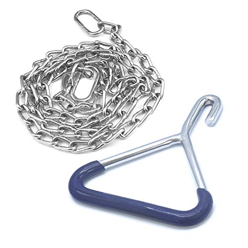 Durable Cow OB Apparatus OB Handle & 30 Inch Chain Goat Forceps, Cattle Delivery Instruments for Dairy Farm