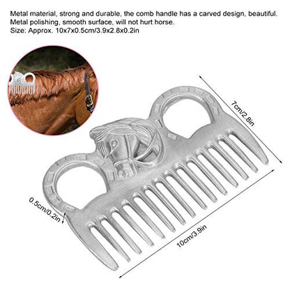 Metal Horse Comb Portable Horse Mane and Tail Comb Horse Grooming Comb Livestock Comb for Cleaning Hair Removing Loose Undercoat Knots