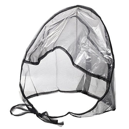 Waterproof Rain Bonnet Hat w Full Cut Visor & Netting for Men/Women (Unisex) - color: Black