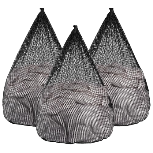 3Pcs Mesh Laundry Bags Washing Machine Mesh Wash Bags Jumbo for Delicates Clothes,Bed Linen,Toys with Drawstring Closure Sturdy (3 XXLarge 28 x 26 Inches,Black) - color: Black, size: Jumbo 3 pcs