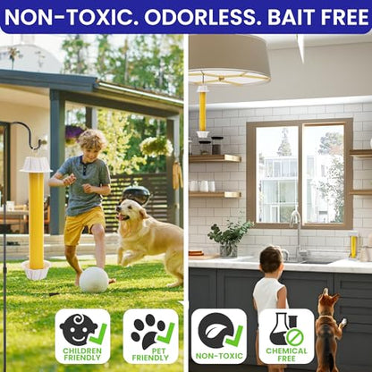 Fly Stick Sticky Fly Traps for Indoors Outdoor 4pk. Non-Toxic Super Sticky Hanging Flies Catcher Paper Tape Strips for Home. Catches All Bugs and gnats. Indoor Outdoor House Flying Insect Trap. - size: 4pack