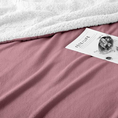 IR Imperial Rooms Queen Sherpa Blanket 90x90 Guest Bedroom Baby Pink - color: Baby Pink, size: Full/Queen