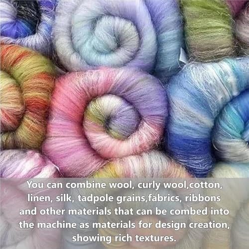 Manual Wool Carding Machine, Drum Carder Drum Carders, Fast Color Mixing & Even Distribution, Ideal for Carding Wool Fibers and Making Felt Projects
