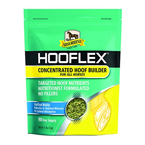 Absorbine Hooflex Horse Hoof Builder Supplement, 11 lb / 90 Days | Pellets, Nutritionist Formulated, Farrier Approved, Purified Biotin, Prebiotics, Chelated Minerals, No Fillers