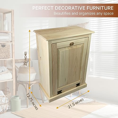 Peaceful Classics Wooden Tilt Out Trash Cabinet, Unfinished - color: Unfinished, style: Without Drawer