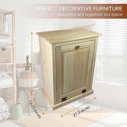 Peaceful Classics Wooden Tilt Out Trash Cabinet, Unfinished - color: Unfinished, style: Without Drawer