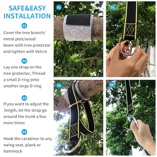 5FT Tree Swing Hanging Straps Kit with Tree Protector,2 Pack - size: 5FTx2