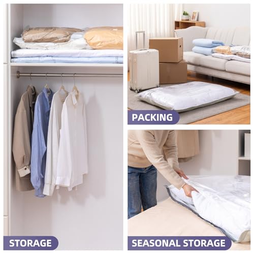 TAILI Vacuum Storage Bags 6 Pack, XXL Jumbo Size 47x39 Inch, Cream - size: 6 XXL