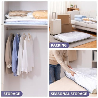 TAILI Vacuum Storage Bags 6 Pack, XXL Jumbo Size 47x39 Inch, Cream - size: 6 XXL