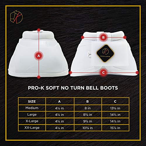Kavallerie PRO-K Soft No Turn Bell Boots Ultimate Hoof Protection, with Anti-Spin Fastening System, Durable & Prevents Overreaching - color: White, style: Bell Boots (Pro-K)