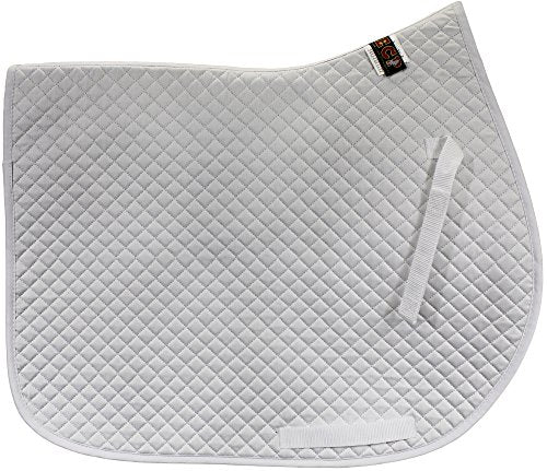 ECP Equine Comfort Products All Purpose English Saddle Pad, Poly-Cotton Top, Brushed Underside, 22"x20", White