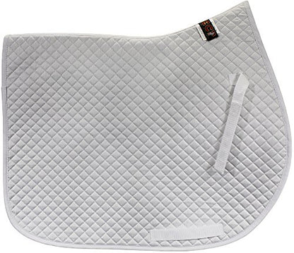 ECP Equine Comfort Products All Purpose English Saddle Pad, Poly-Cotton Top, Brushed Underside, 22"x20", White