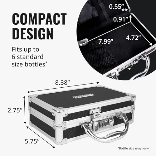 Vaultz Locking Medicine Case, Combination Lock Box, 3-Pack, Briefcase Style | Reinforced steel corners and chrome handle, organized interior with mesh pocket and elastic securing straps - size: 3 Pack